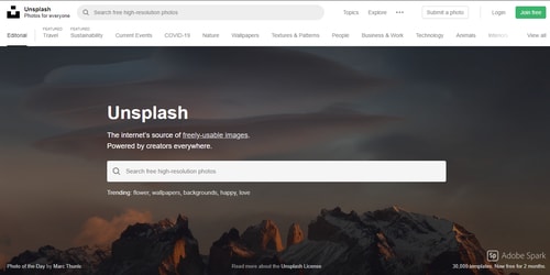 موقع Unsplash لتحميل الصور والخلفيات مجانا