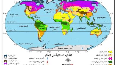 خريطة العالم ملونة